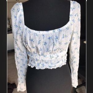 Urban outfitters milkmaid floral crop top